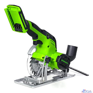 GreenWorks G24MCS Циркулярная мини пила аккумуляторная, 24V, бесщеточная, без АКБ и ЗУ [1501207]