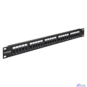 Exegate EX281084RUS Патч-панель телефонная 19", 1U 25 port ExeGate  разъём RJ-12 6P4C, RoHS, цвет черный