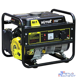 Huter HT1000L 64/1/2 Электрогенератор {четырехтактный, 1000Вт, 220В/50Гц, 75Дб, принудительное охлаждение, бак 4,8л, расход бензина 450 г/кВтч,460х365х395, 23,5 кг} 4606059015031