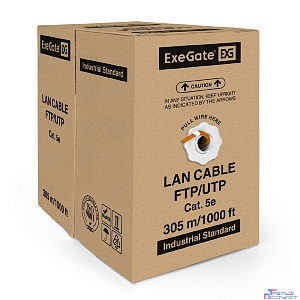 Exegate EX289280RUS Кабель ExeGate FUTP4-C5e-CU-S24-IN-LSZH-OR-305 FTP 4 пары кат.5e медь, 24AWG, экран, бухта 305м, оранжевый, LSZH