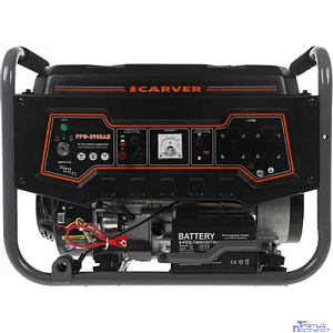 Генератор CARVER PPG- 3900AE бензин [01.020.00021] { (LT-170F, 2,9/3,2кВт, 220В, бак 15л, эл. стартер)(16шт/пал) }