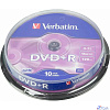 Verbatim Диски DVD+R 4.7Gb 16х, 10 шт, Cake Box (43498)