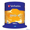Verbatim Диски DVD-R 4.7Gb 16-х, 100 шт, Cake Box (43549)