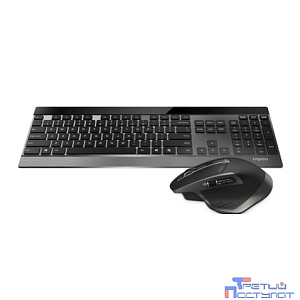 Клавиатура + мышь Rapoo 9900M BLACK клав:черный мышь:черный USB беспроводная Bluetooth/Радио slim [19354]