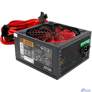 Ginzzu PC600 14CM(Red) 80+ black,APFC,24+4p,2 PCI-E(6+2), 5*SATA, 4*IDE,оплетка, кабель питания,цветная коробка