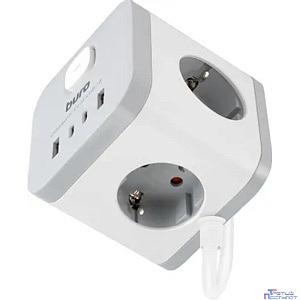 BURO BU-PC3.1UC-W 1.5м (3 розетки) белый (коробка) {2090219}