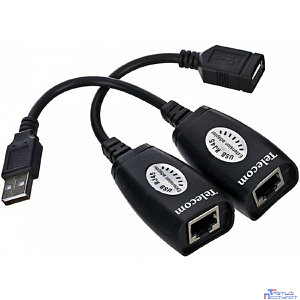 Telecom Адаптер-удлинитель USB-AMAF/RJ45, по витой паре до 45m <TU824> [6926123510322]