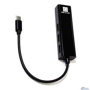 5bites Кабель-адаптер UA3C-45-09BK Type-C / 3*USB2.0 сетевая карта / RJ45 100MB / BLACK