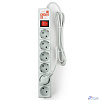 PowerCube Фильтр-удлинитель (SPG(5+1)-B-6), 1,9 м 6 розеток 10А/2,2кВт, серый