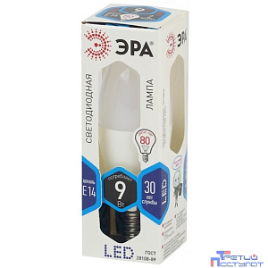 ЭРА Б0027970 Лампочка светодиодная STD LED B35-9W-840-E14 E14 / Е14 9Вт свеча нейтральный белый свет