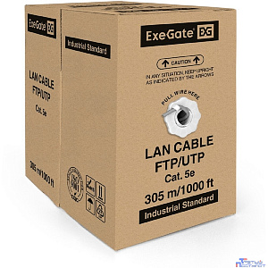 Exegate EX138967RUS Кабель FTP 4 пары кат.5e Exegate Special медь, экран, 305м pullbox, серый