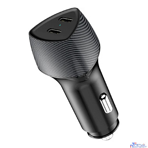 Rexant (16-0244) Автомобильное зарядное устройство с двумя портами (USB-C PD + USB-C PD) со световой индикацией, 40Вт, черное