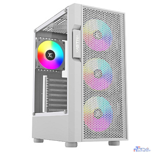 XASTRA Корпус A302 4FRGB White ATX/Mesh/ tempered glass / 4x120mm FC120-FRGB fans/A302-WH-FC120FRGB-4F-GL