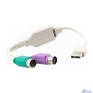 VCOM VUS7057 Кабель-адаптер USB A->2xPS/2 (адаптер для подключения PS/2 клавиатуры и мыши к USB порту)