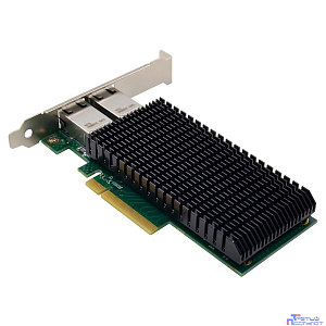 ORIENT XWT-INT540L2PE8, Сетевая карта PCI-Ex8 v2.1 2xRJ45 10Gbps Converged Server NIC, Intel X540 chipset, 10/1 Гбит/с, 2 планки крепления в комплекте (33299)