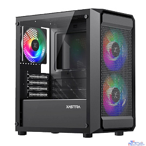 XASTRA Корпус A303M 3FRGB Black mATX/Mesh/ tempered glass / 2x140mm + 1x120mm FRGB fans/ A303M-2FC14F-1FC12F