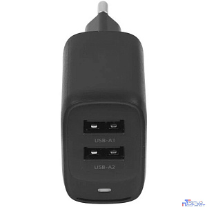 HOCO C141A/ Сетевое ЗУ/ 2 USB/ Выход: 12W/ Black