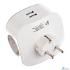 ЭРА Б0015243 Разветвитель электрический SP-3e-USB-2A на 3 розетки + 2 USB с заземлением со шторками 16А белый