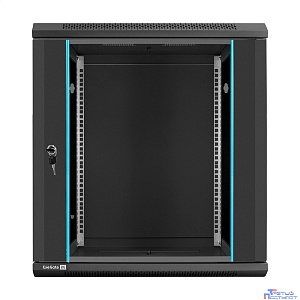 Exegate EX298609RUS Шкаф телекоммуникационный 19" настенный 12U ExeGate EC-WM-12U.450.G.BLACK (19”, 12U, 600x450x635mm (ШхГхВ), передняя дверь закаленное стекло, съемные боковые панели, пыле- и влагоз