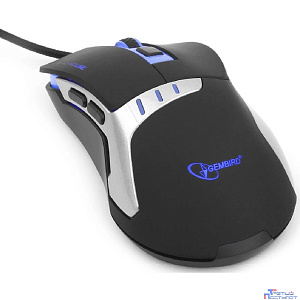 Gembird MG-520 USB {Мышь игровая, 5кнопок+колесо-кнопка, 3200DPI, 1000 Гц, подсветка, программное обеспечение для создания макросов}
