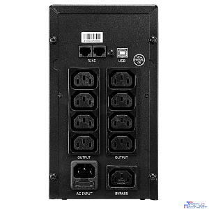 CROWN ИБП CMU-SP1200IEC USB {1200VA\720W, корпус металл, 2x12V/9AH, розетки 8*IEC+1*IEC C13, AVR, cъёмный кабель питания 1.8 м, RJ11/45, USB, LED}