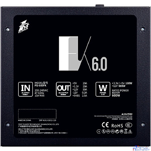 1STPLAYER Блок питания FK 600W / ATX 2.4, APFC, 120mm fan / PS-600FK