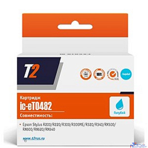 T2 C13T048240 (IC-ET0482) Картридж  для  Epson Stylus Photo R200/R300/RX500/RX600, голубой, с чипом
