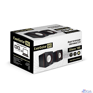Exegate EX287050RUS Акустическая система 2.0 ExeGate Disco 160 (питание USB, 2х3Вт (6Вт RMS), 100-20000Гц, черный)