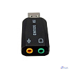 ORIENT Адаптер AU-01N, USB to Audio, 2 x jack 3.5 mm для подключения гарнитуры к порту USB, черный