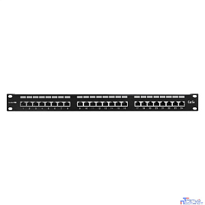Exegate EX281083RUS Патч-панель FTP 19" 24 port кат.5e ExeGate разъём KRONE&110 (dual IDC), 1U, RoHS, цвет черный