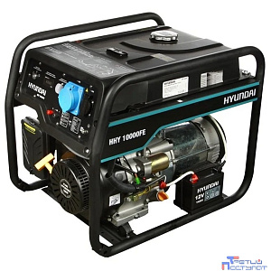 HYUNDAI [HHY 10000FE] Генератор бензиновый { Запуск ручной/электро, HYUNDAI IC460, 4-х такт, 18 л.с., 460 см3, 230В/50Гц, 8,0 кВт/nom 7,5кВт, Вес 84 кг }