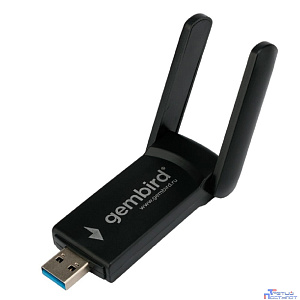 Gembird Сетевой адаптер WiFi+Bluetooth 1.3 Гбит, двухдиап. с антеннами, USB,802.11b/a/g/c/ac,RTL8822 (WNP-UA-020)
