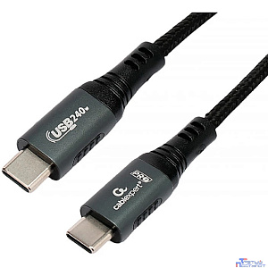 Cablexpert Кабель USB2.0 Type-C/Type-C, 5А, 240Вт, PD3.1/QC4.0, медь, оплетка, 1м, черный (CCP-USB2.0-240W-1M)