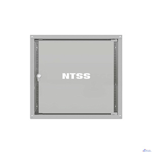 NTSS Шкаф настенный телекоммуникационный NTSS LIME 15U 550х450х770мм, 2 профиля 19, дверь стеклянная, боковые стенки несъемные, разобранный, серый RAL 7035 NTSS-WL15U5545GS